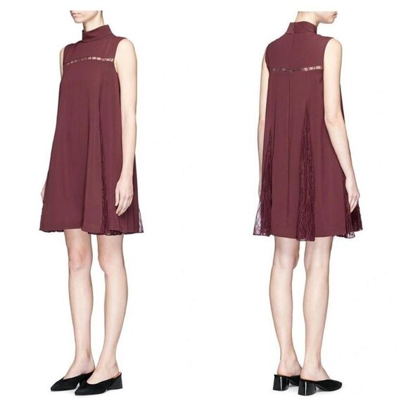 Adeam GUIPURE LACE GODET A-LINE DRESS Sz XS - Picture 1 of 12